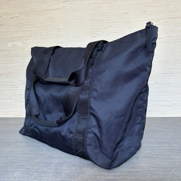 Lauren Ralph Lauren Black Nylon Duffel Overnight Weekend Travel Tote Bag - Picture 8 of 16
